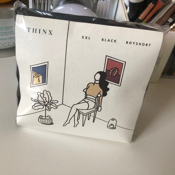 THINX Boyshort Period Panties - Size XXL, Black - Picture 2 of 3